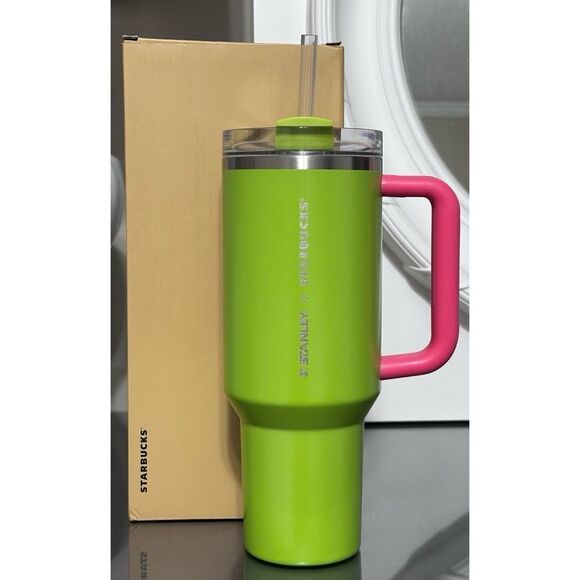 Stanley x Starbucks China Exclusive 2023 Neon Green Music‎ Carnival 40oz Tumbler
